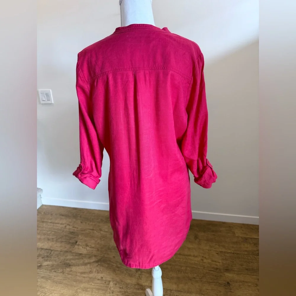 Lady Hathaway 100% Linen Button Down Shirt Summer Capsule Wardrobe size Large - Picture 4 of 9